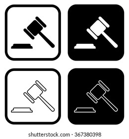 Hammer judge icon . Vector illustration