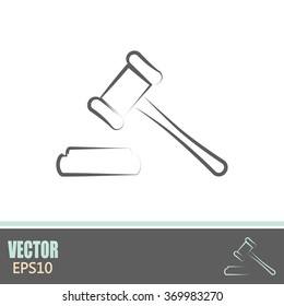Hammer judge icon vector illustration