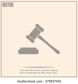 Hammer judge icon vector illustration