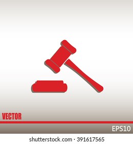 Hammer judge icon vector illustration