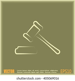 Hammer judge icon vector illustration