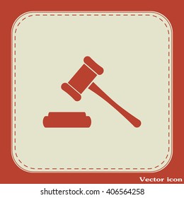 Hammer judge icon vector illustration