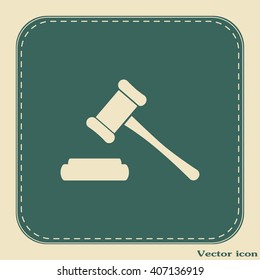 Hammer judge icon vector illustration