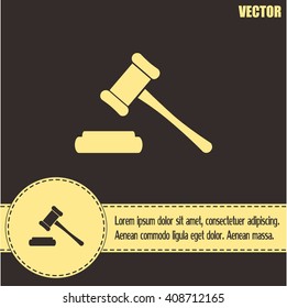 Hammer judge icon vector illustration