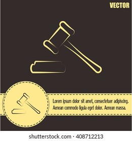 Hammer judge icon vector illustration