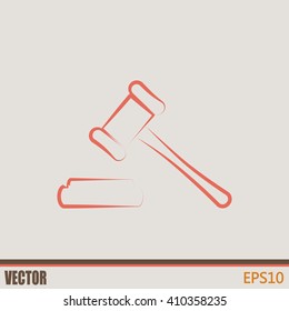 Hammer judge icon vector illustration