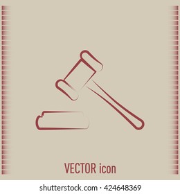Hammer judge icon vector illustration
