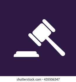 Hammer judge icon . Vector illustration