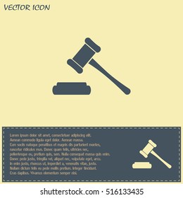 Hammer judge icon vector illustration