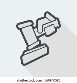Hammer judge - long shadow icon