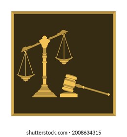 the hammer of the judge and the scales of justice