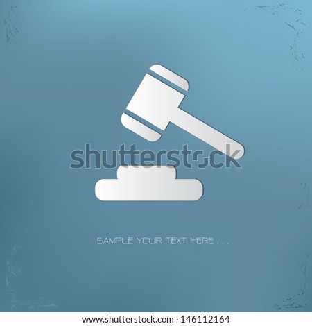 Hammer of judge symbol,vector