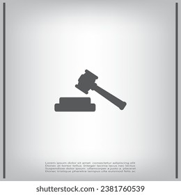 Hammer Richter Vektorgrafik flach Symbol Illustration.