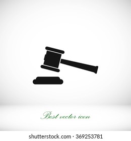 Hammer judge vector icon