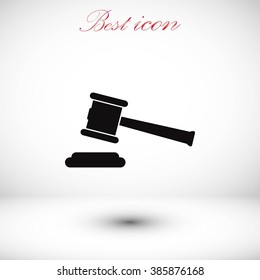 Hammer judge vector icon