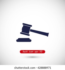 Hammer judge vector icon