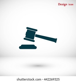 Hammer judge vector icon