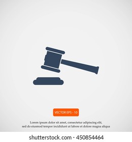 Hammer judge vector icon