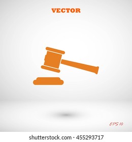 Hammer judge vector icon