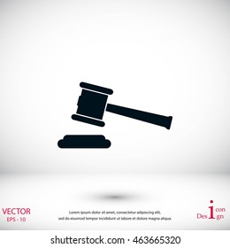 Hammer judge vector icon