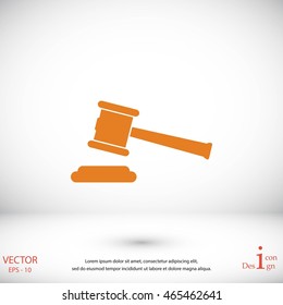 Hammer judge vector icon