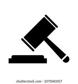 Hammer judge vector icon. Flat 
tribunal symbol for your web site design, app, UI. Vector illustration.