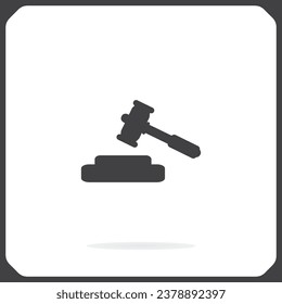 Hammer judge vector icon. Hammer judge flat vector.