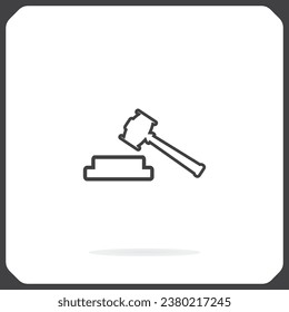 Icono vectorial del juez de martillo. Vector plano de juez de martillo.