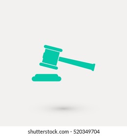 Hammer judge vector icon, flat design best vector icon