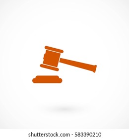 Hammer judge vector icon, flat design best vector icon