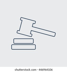 Hammer Judge Vector Line Icon. Eps.-10.