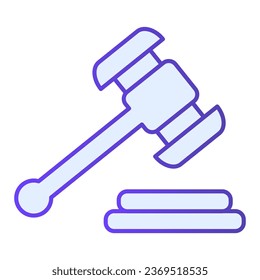 Hammer judje flat icon. Auction hammer blue icons in trendy flat style. Justice gradient style design, designed for web and app. Eps 10