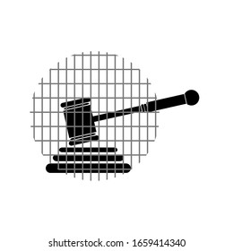 justicia martillo con barras ilustraciones vectoriales