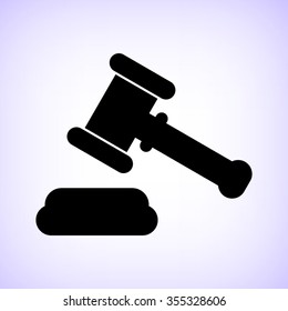 Hammer of justice -  black vector icon