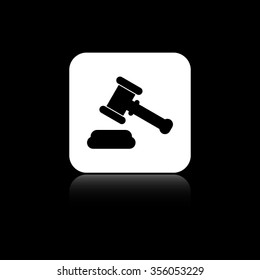 Hammer of justice - black vector  icon