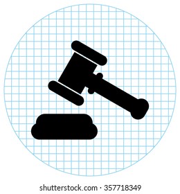 Hammer of justice -  black vector icon