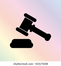 Hammer of justice  - black vector icon