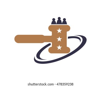 hammer of justice equality law court judge image vector icon logo symbol