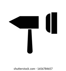 Martillo de justicia con vector de icono de glifo