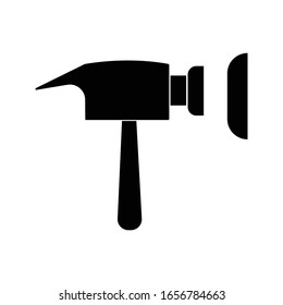 Martillo de justicia con vector de icono de glifo