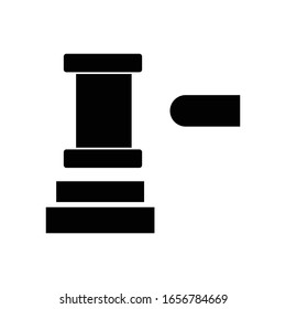 Hammer of justice with glyph icon vector