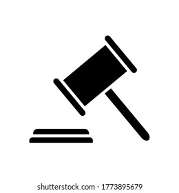 Icono Martillo De Justicia Icono Templete Ilustrador