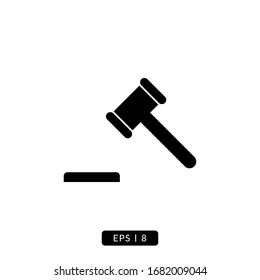 Hammer of Justice Icon Vector - Glyph
