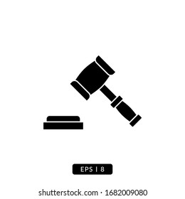 Hammer of Justice Icon Vector - Glyph