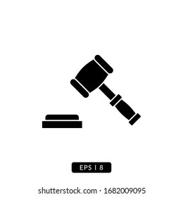 Hammer of Justice Icon Vector - Glyph