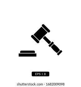 Hammer of Justice Icon Vector - Glyph