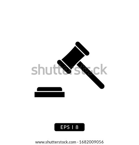 Hammer of Justice Icon Vector - Glyph