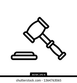 Hammer of Justice Icon Vector Illustration Logo Template