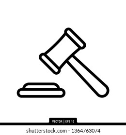 Hammer of Justice Icon Vector Illustration Logo Template