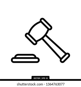 Hammer of Justice Icon Vector Illustration Logo Template